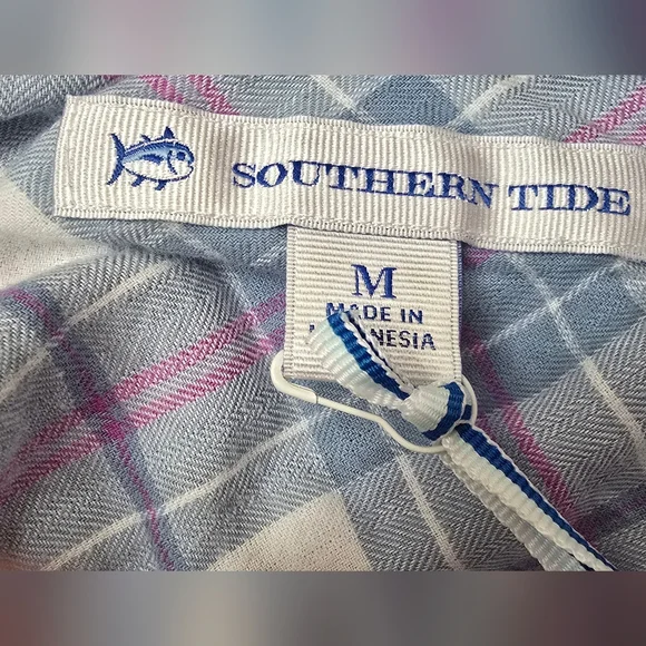 NWT Southern Tide Hadley Plaid Shirt Size M - Picture 3 of 9